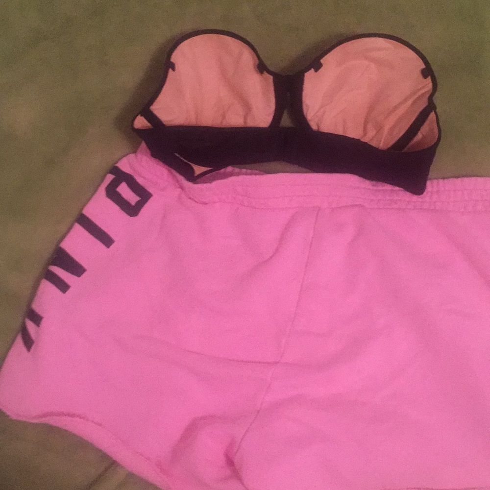 VS pink shorts, medium and bra, 34C - Picture 8 of 8